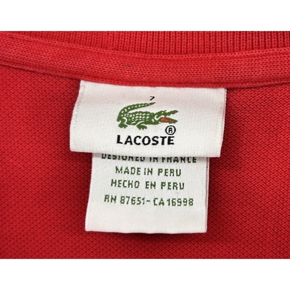 Lacoste Short Sleeve Polo Shirt Red Men's Size 7 US 2XL - Picture 3 of 4